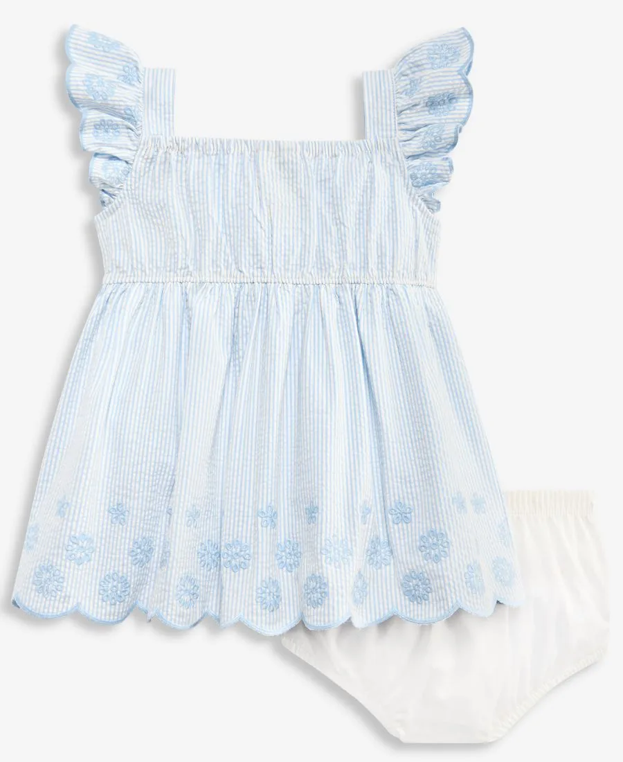 Детское платье из жатой ткани, эксклюзивно представленное в Macy's First Impressions, синий whisper — фото 2