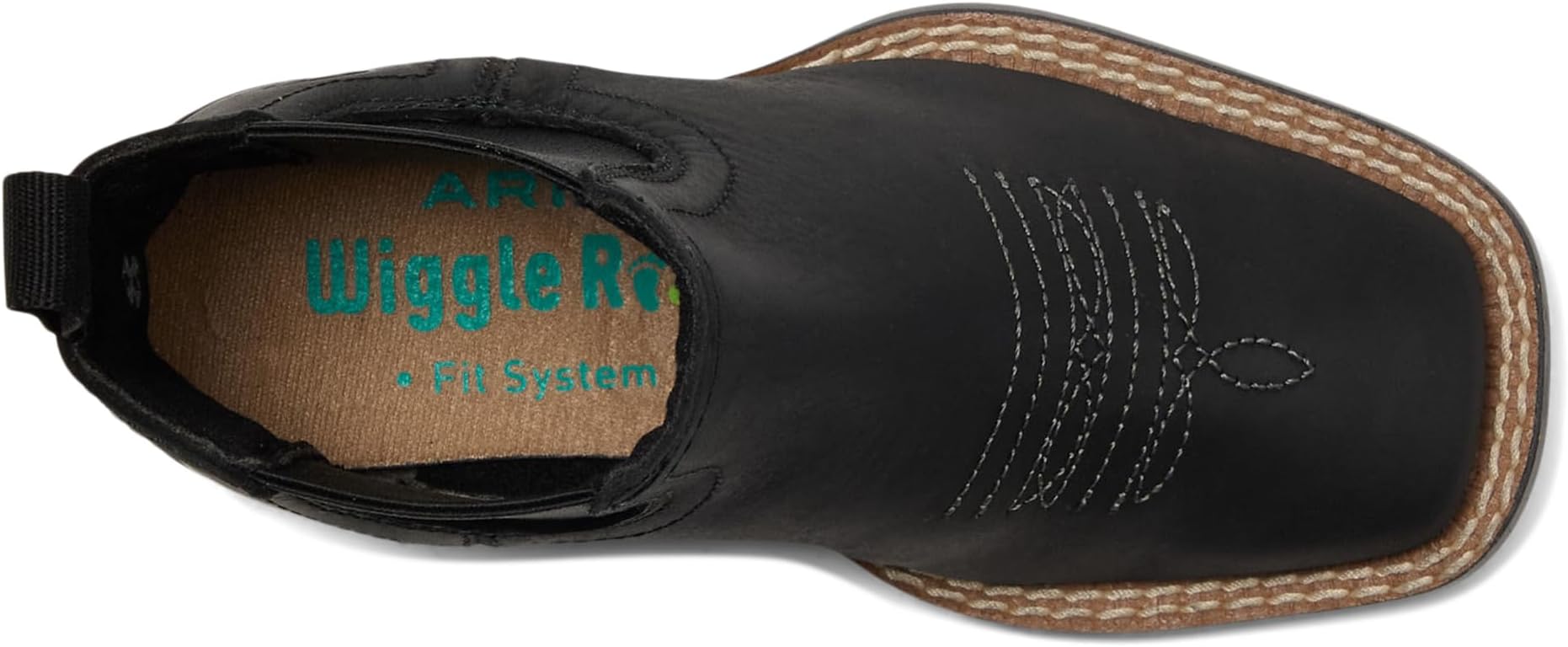 Ботинки Ariat Kids  Booker Chelsea Wide Square Toe Western Boots, Tricorn Black — фото 2