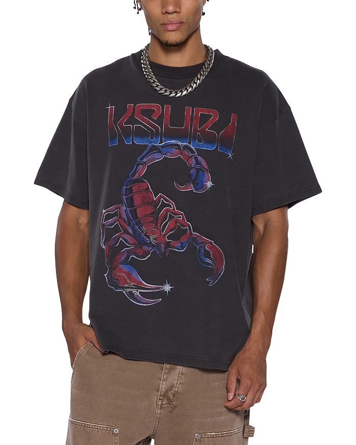 

Venom Ekcess Faded Oversized Graphic Tee – Футболка оверсайз с принтом Venom Ekcess, выцветшая Ksubi, черный