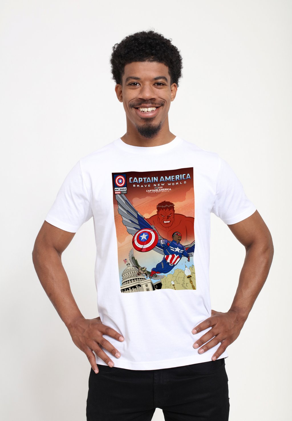 

Футболка с принтом CAPTAIN AMERICA BRAVE NEW WORLD Henry Tiger, белый