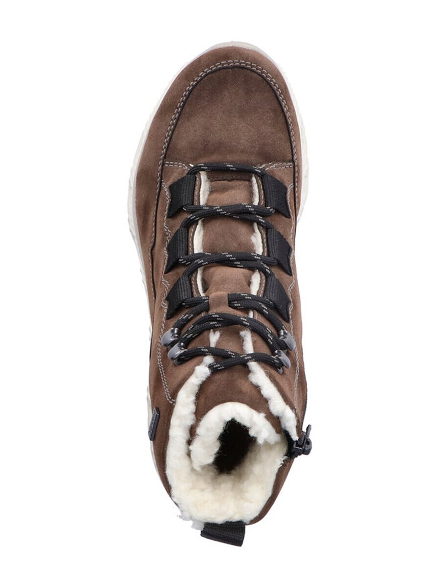 Женские ботинки Rieker Lace-Up с мехом и толстой подошвой, коричневый — фото 4