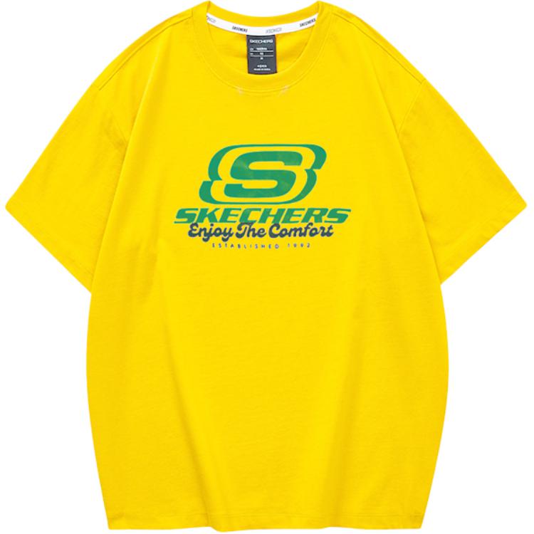 

Разноцветная футболка унисекс кукурузно-желтая Skechers, Corn Yellow/00VL