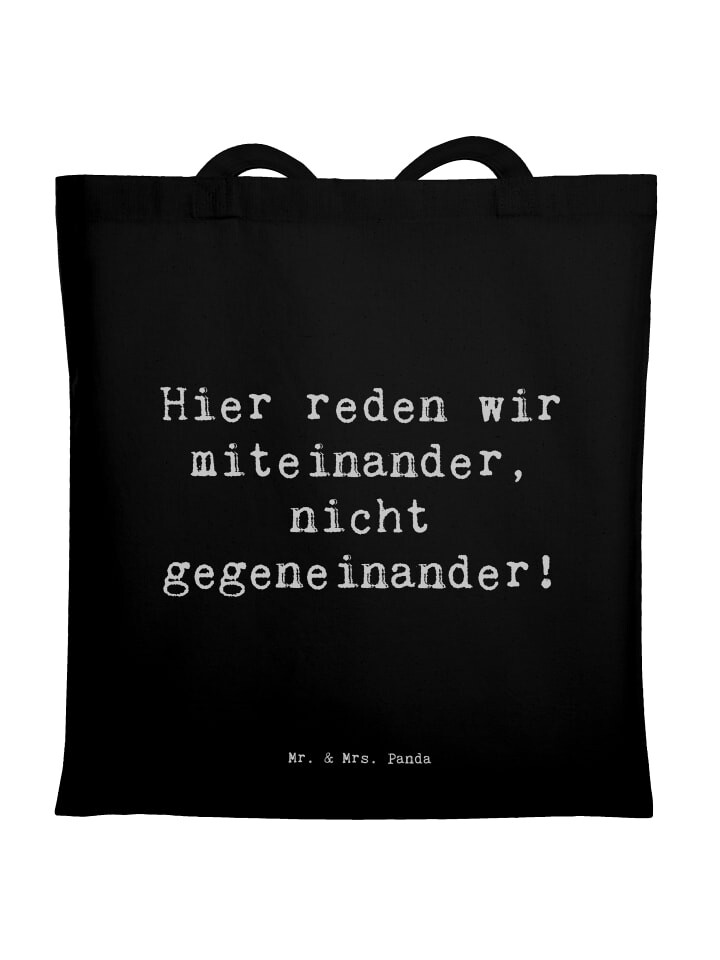 

Сумка Mr. & Mrs. Panda Tragetasche Spruch Konflikte friedlich lösen mi..., черный