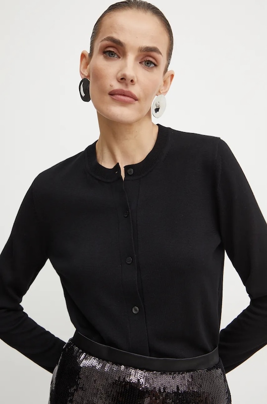 

Шерстяной кардиган Boss, черный