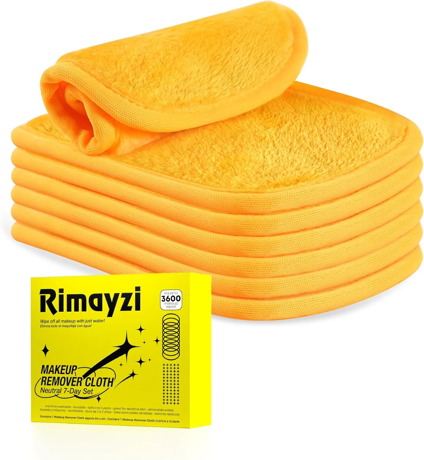 Набор Rimayzi — Салфетки для снятия макияжа, 7 шт, , набор, желтый
