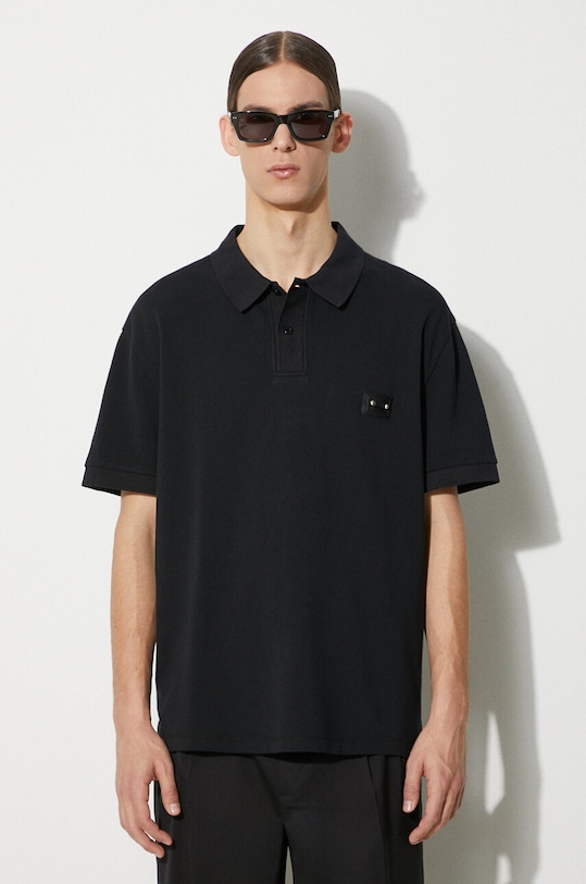 

Хлопковая поло Loose Pierced Nipple Polo Neil Barrett, черный