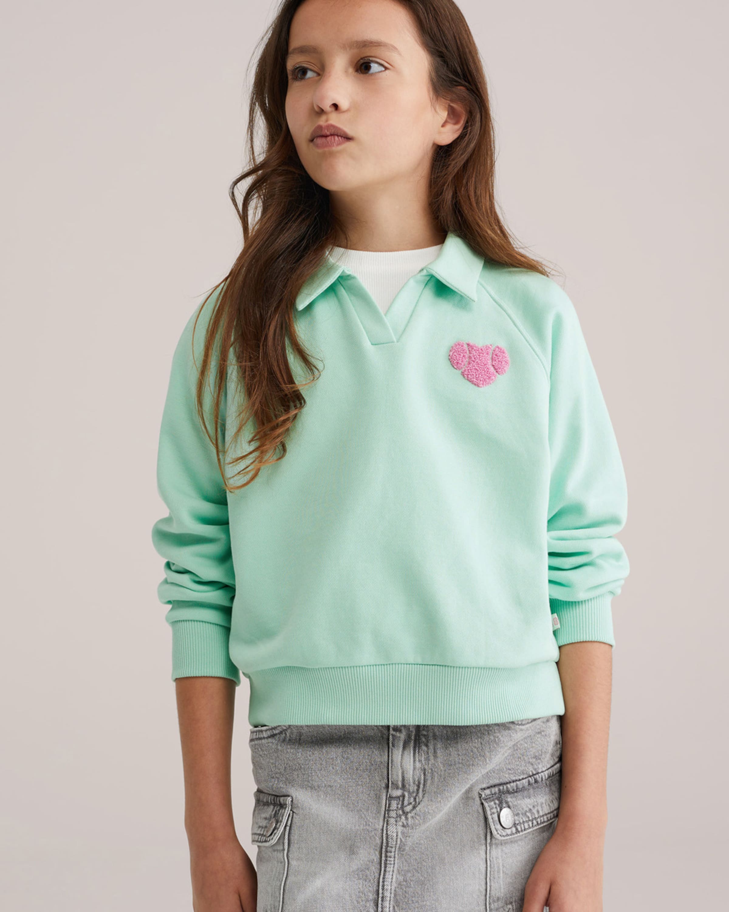WE Fashion Свитшот 'Meisjes' в цвете Mint — фото 3