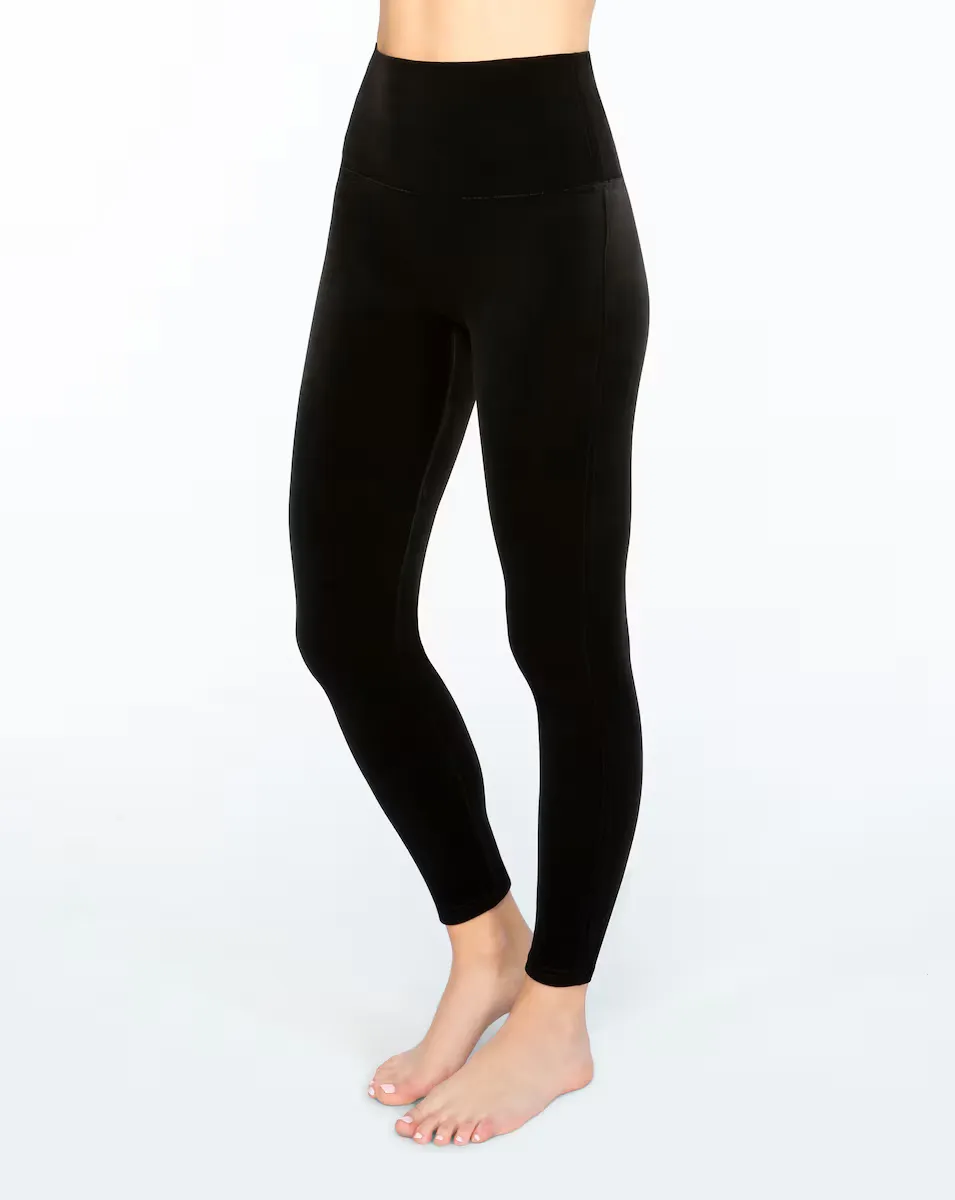 

Женские бархатные моделирующие леггинсы Spanx, черный