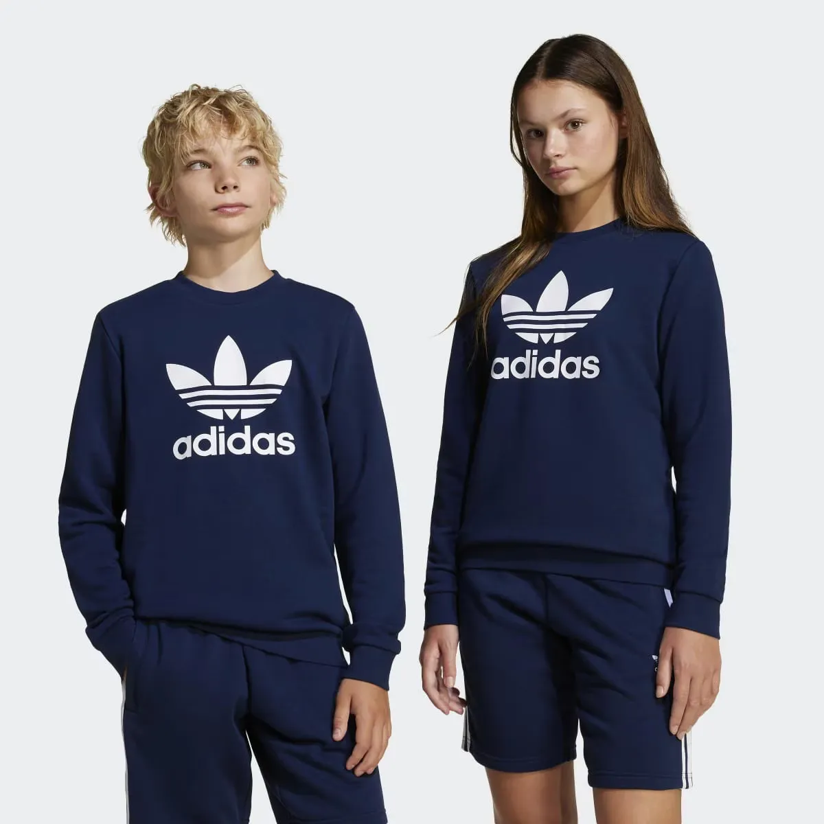 

Детский свитшот с круглым вырезом Trefoil Adidas, синий