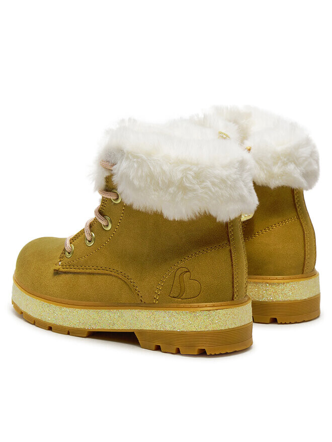 Женские ботинки Skechers Street Glitz с мехом и шнуровкой, коричневый — фото 3