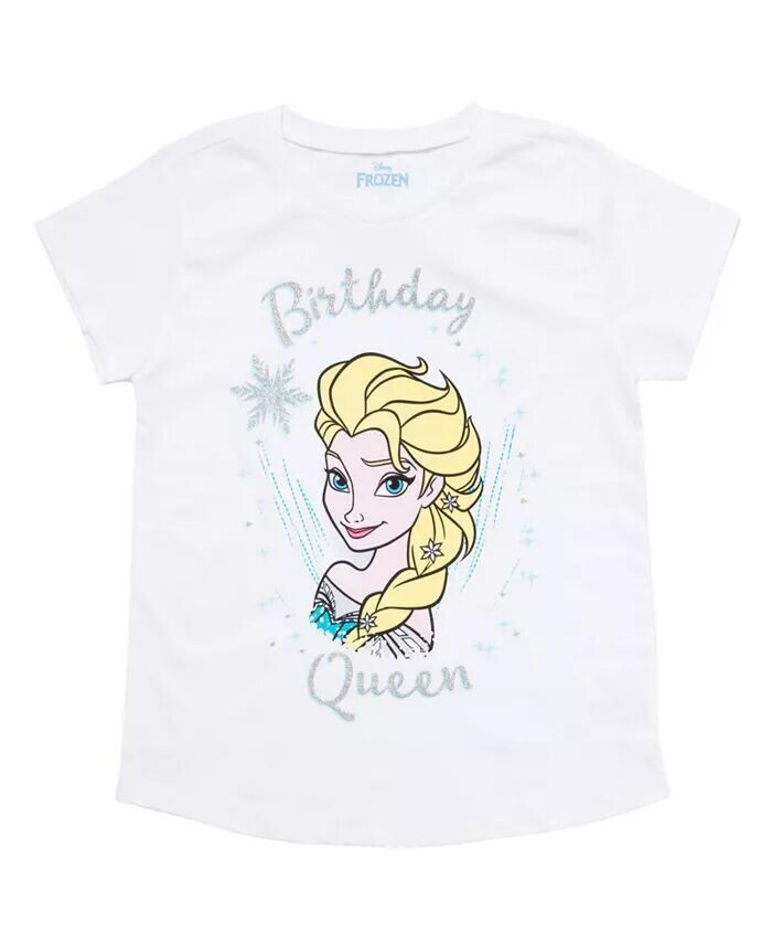 

Футболка на день рождения для маленьких девочек (2T–14–16 лет) Disney, белый