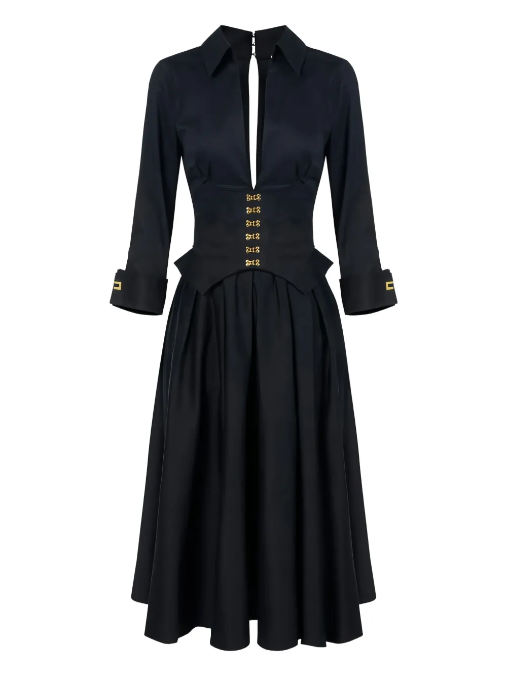 

Платье миди с длинными рукавами Elisabetta Franchi, черный