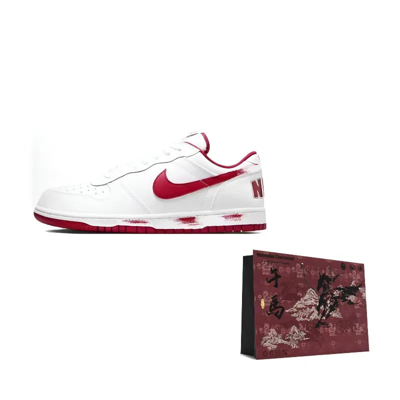 Кеды Nike Big Artificial Leather Low top White & Red