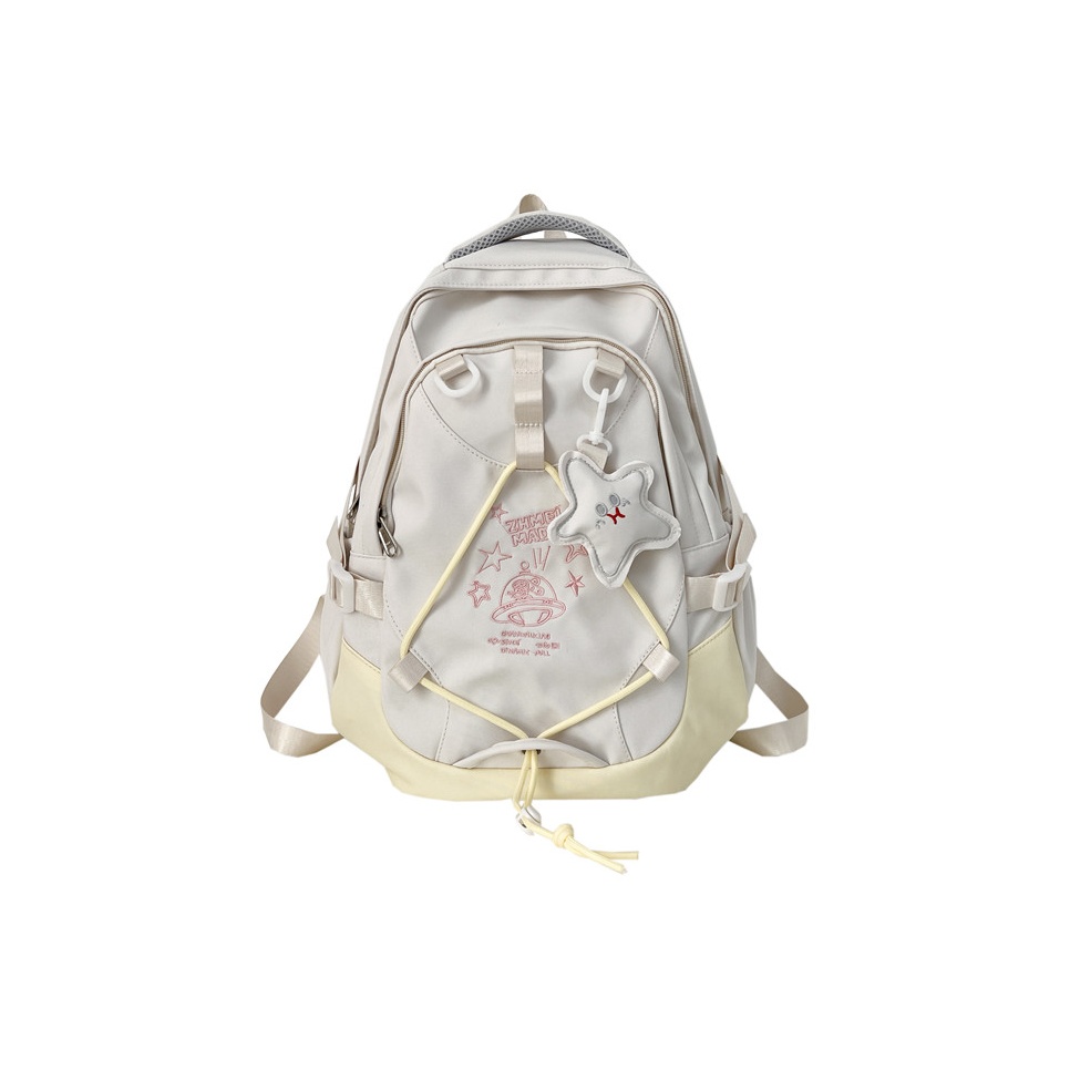 

DCLOUD Нейлоновый рюкзак унисекс бежевый белый и желтый бежевый белый и синий зеленый экрю серый и синий, Beige White Yellow Multicolor