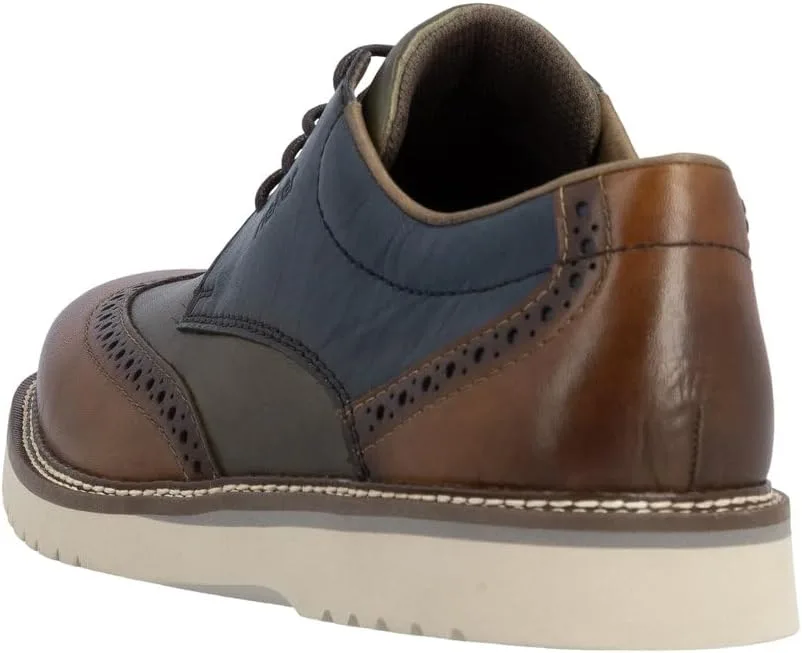 Мужские кожаные туфли Rieker Brogue Multi 04504-90, мультиколор — фото 4