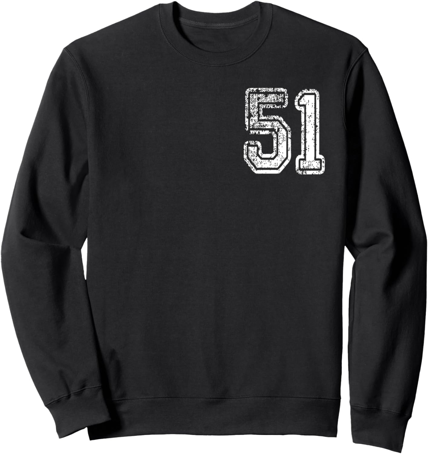 

Толстовка, На белой толстовке с черным принтом номер 51 спереди и сзади Sports Numbers Store
