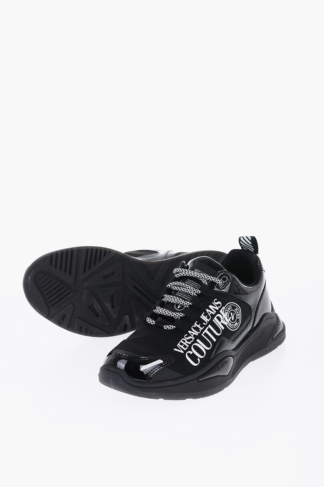 

Кроссовки Versace JEANS COUTURE с контрастными шнурками и низким верхом Levion, белый/черный