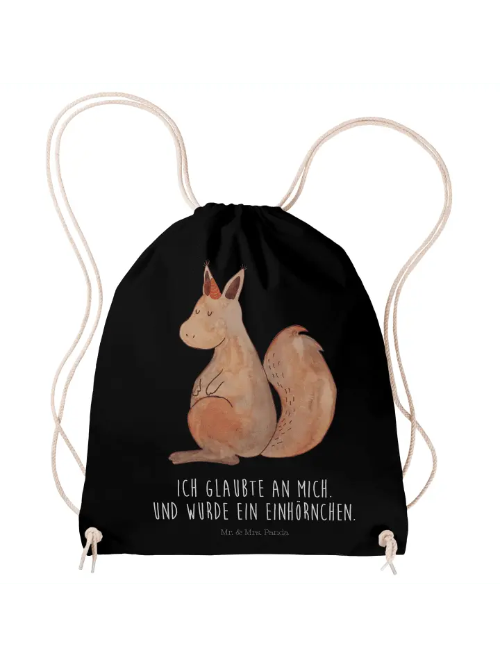 

Спортивная сумка Mr & Mrs Panda Sportbeutel Einhorn Glauben, черный