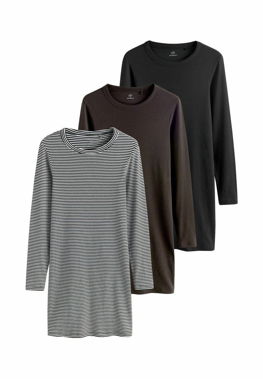 

Платье THE SET REGULAR FIT, Black/Brown Stripe/Black