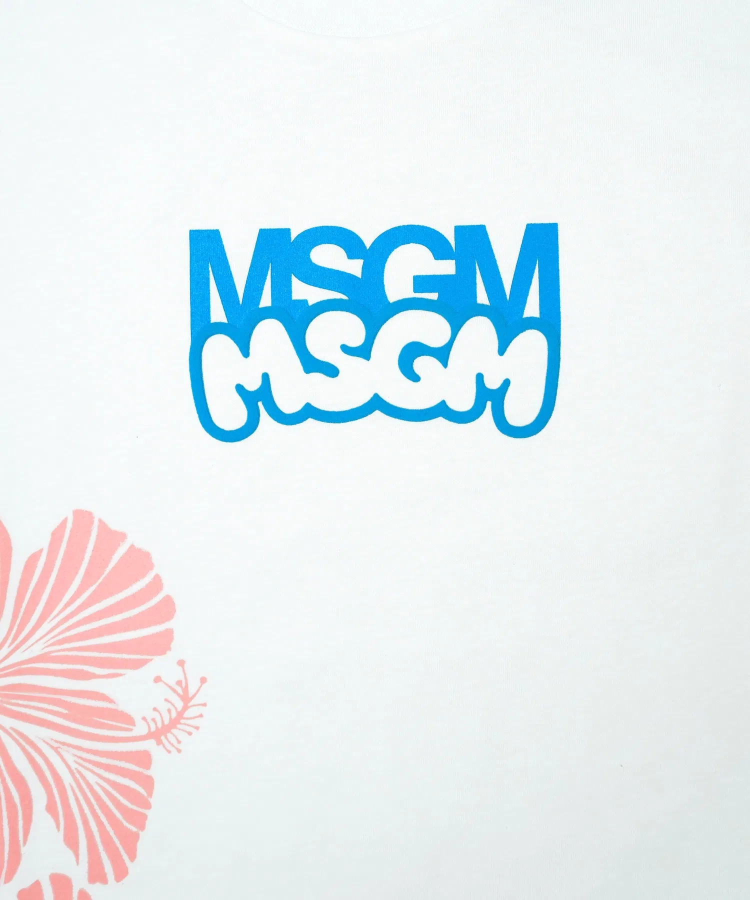 Детская футболка MSGM KIDS x Burro Studio с логотипом и цветочным принтом белая — фото 3