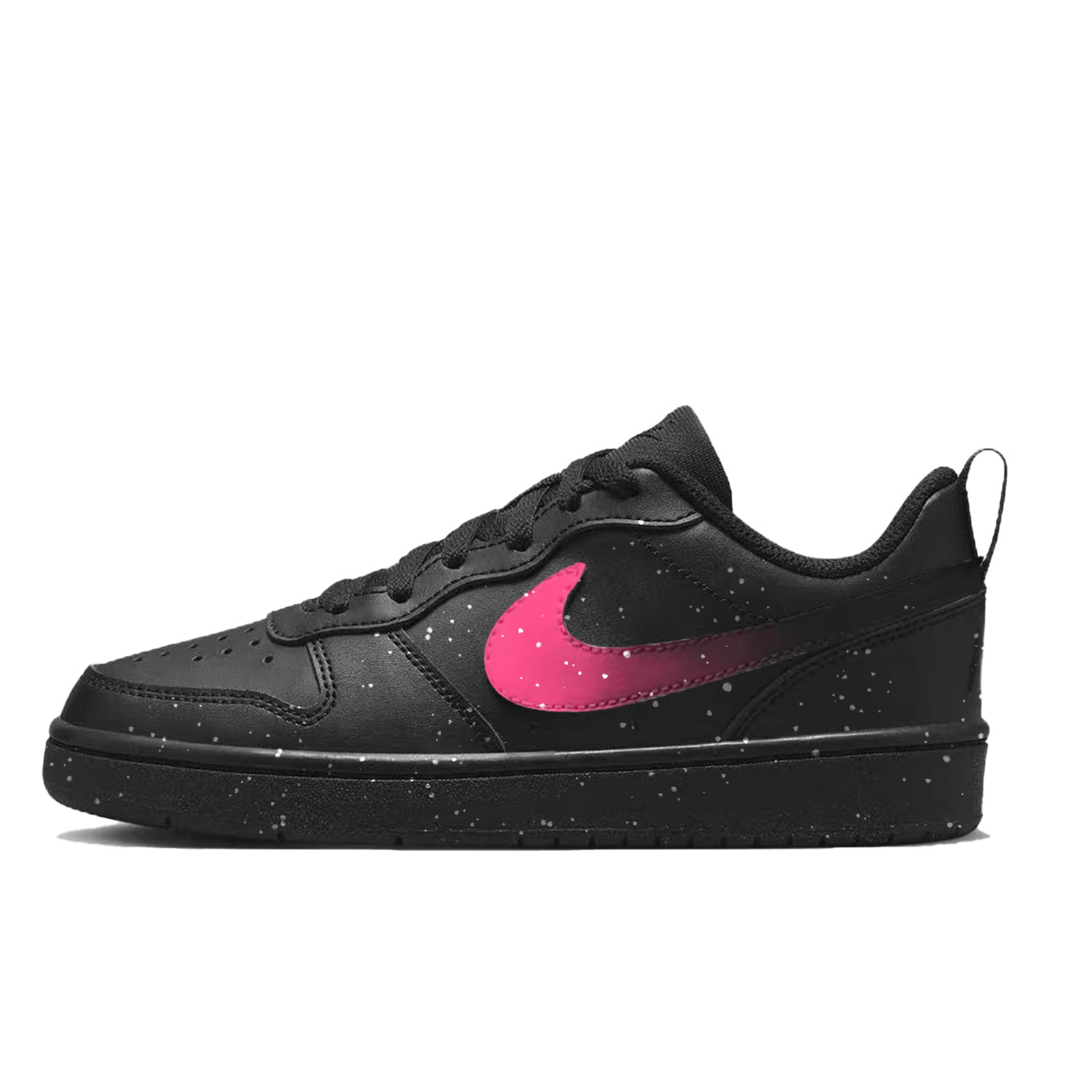 

Кроссовки для скейтбординга Court Borough Dark Night Rose Slip Resistant низкие черные розовые детские Nike, черный/розовый
