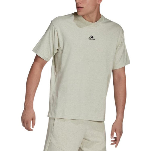Футболка adidas Solid Color Minimalistic Logo Printing Round Neck Casual Short Sleeve Unisex Green, зеленый — фото 3
