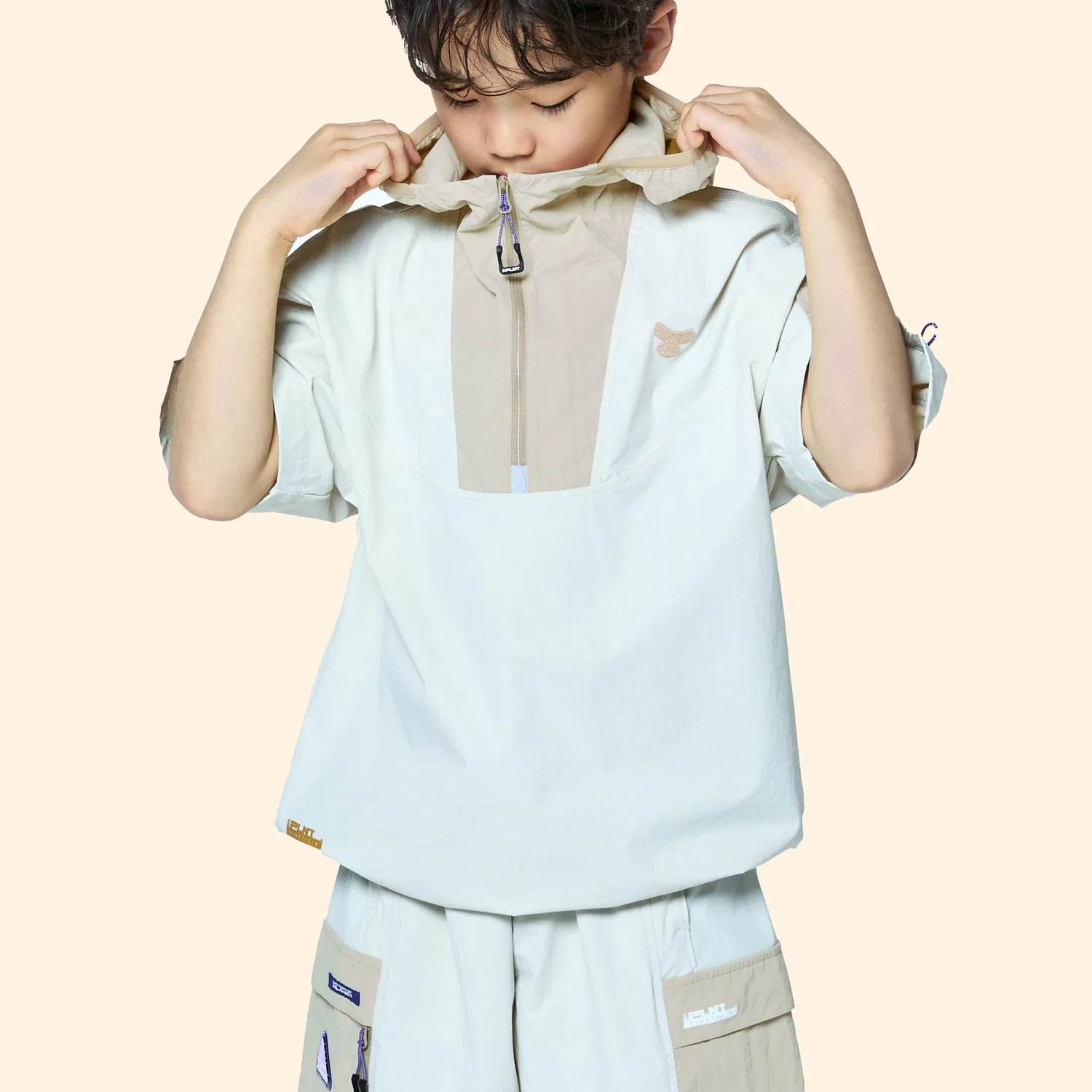 Детское худи Zeta Active Uniform песочного цвета от Children Of Planet