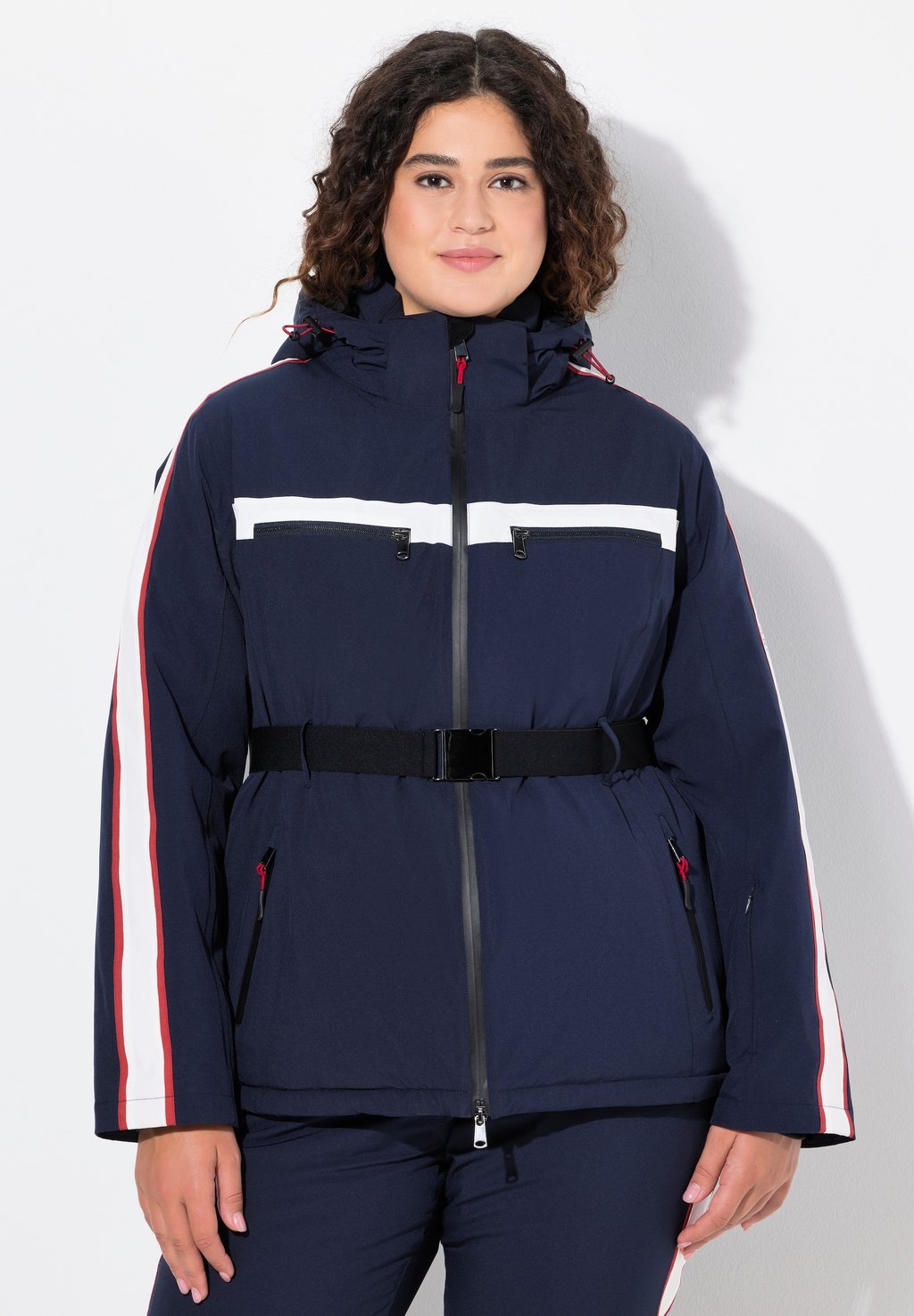 

Куртка для активного отдыха TRIPLE FUNCTION RACING STRIPE Ulla Popken, темно-синий