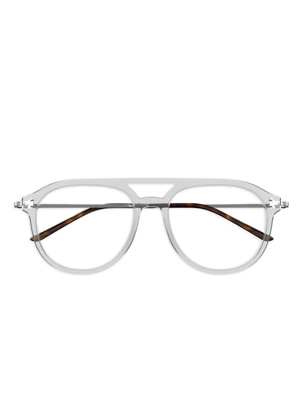 

Очки с двойным мостом в круглой оправе Gucci Eyewear, серый