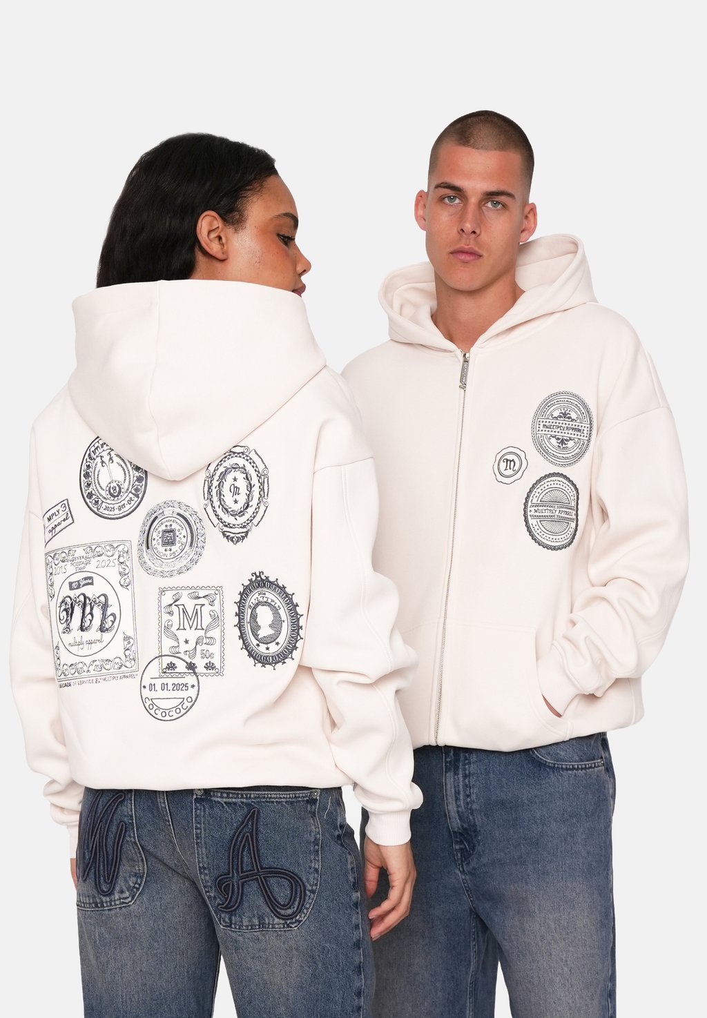 

Толстовка на молнии Multiply Apparel, кремовый