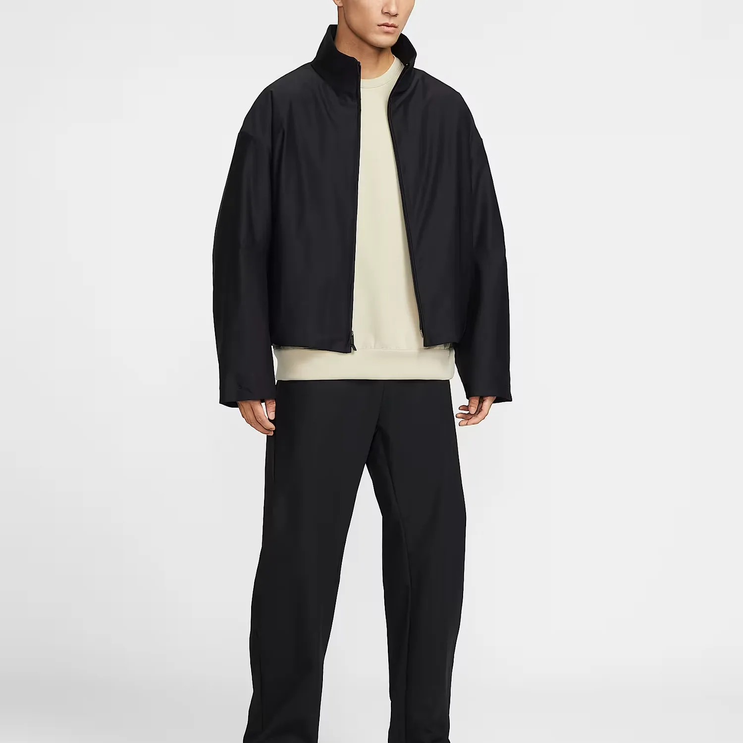 Nike Куртка Therma FIT для мужчин, черная/темный дымчато-серый, стойка, умеренная — фото 3