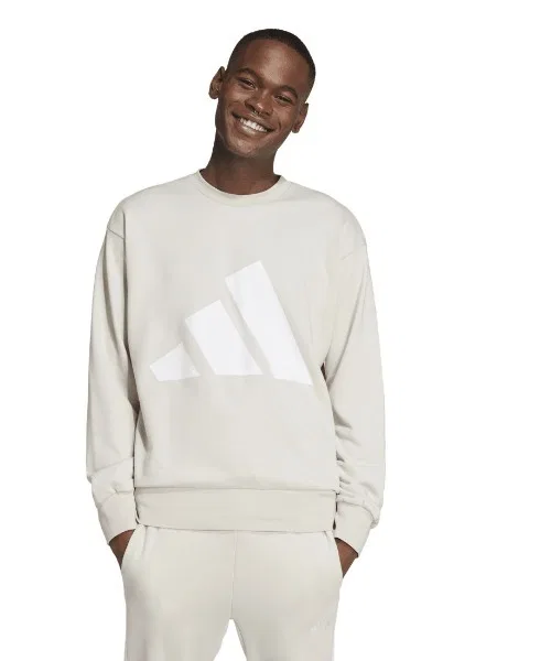 Свитшот с логотипом adidas Essentials Big Logo French Terry, серо-белый