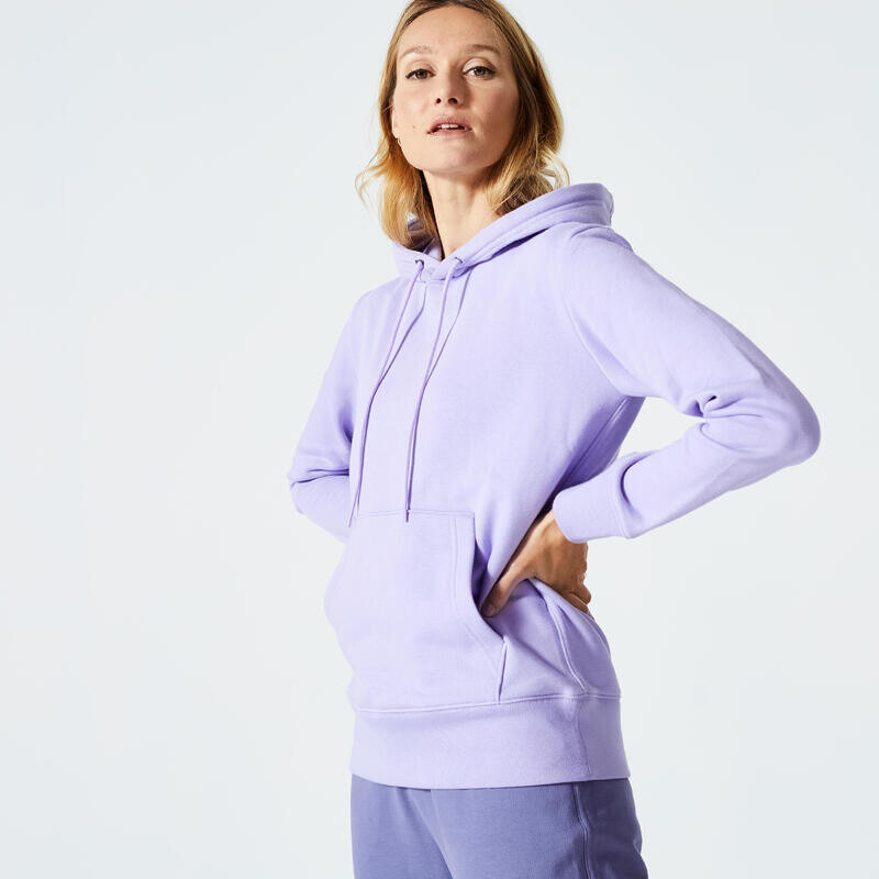 

Женская толстовка с капюшоном для фитнеса 500 Essential Violet DOMYOS, цвет purpura