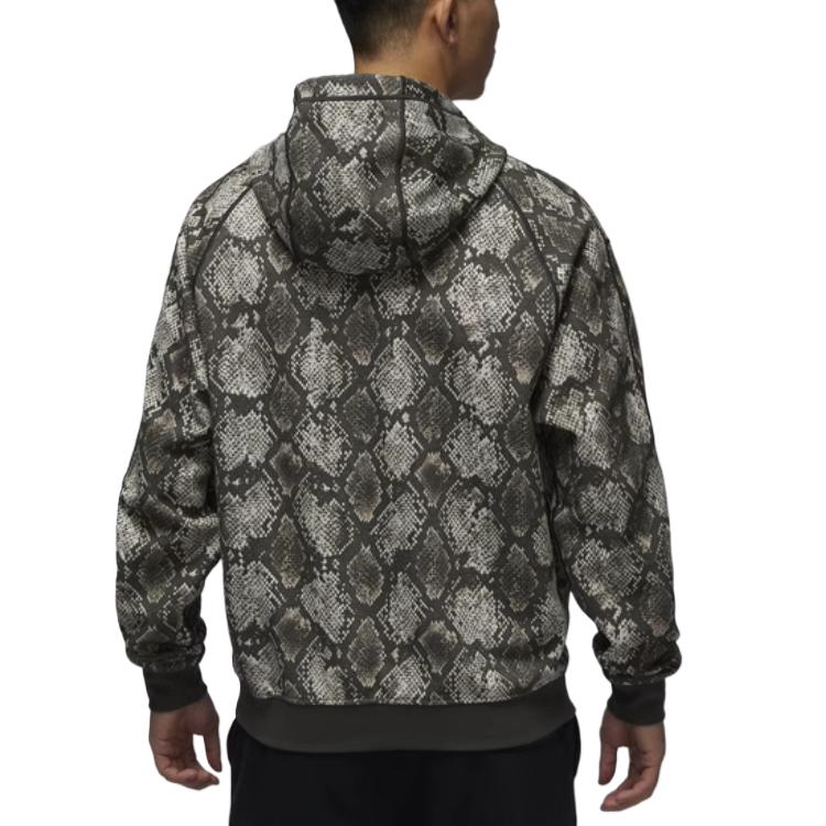 Спортивный худи с капюшоном мужской Dri-FIT с принтом Jordan, белый/черный — фото 4