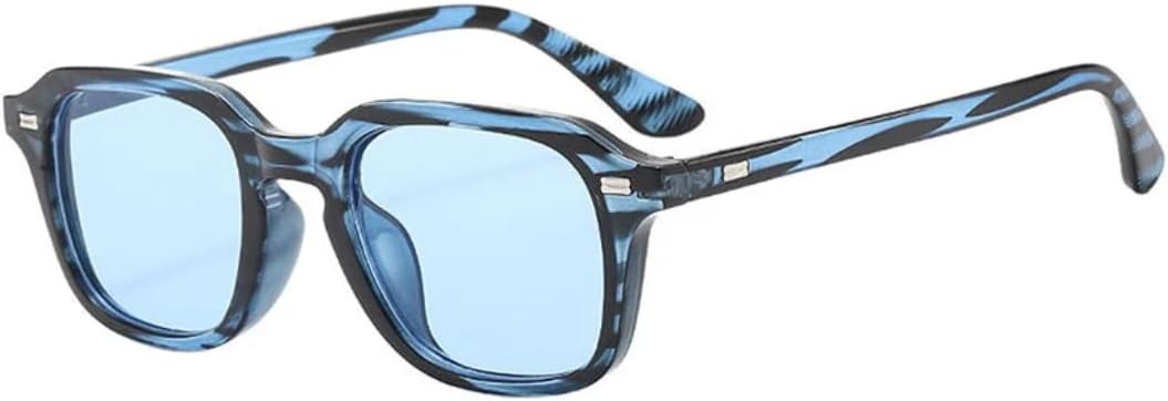 

Солнцезащитные очки с защитой от УФ-излучения UV400 | Овальные, с леопардовым принтом, желтыми заклепками, в стиле панк | для женщин и мужчин, для занятий спортом на открытом воздухе и вождения DSVIGF, Blackblue-blue