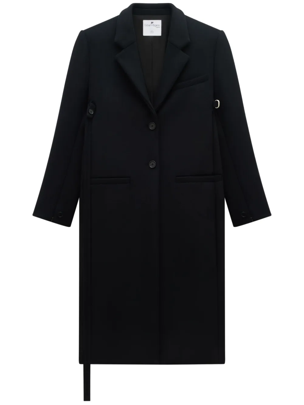 

Однобортное пальто Courrèges, черный