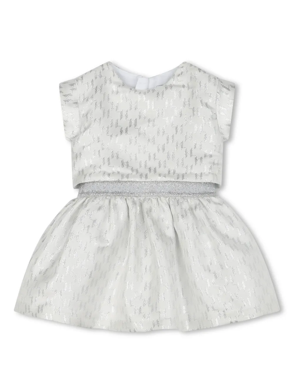 

Платье с эффектом металлик и жаккардовым логотипом KARL LAGERFELD KIDS, белый