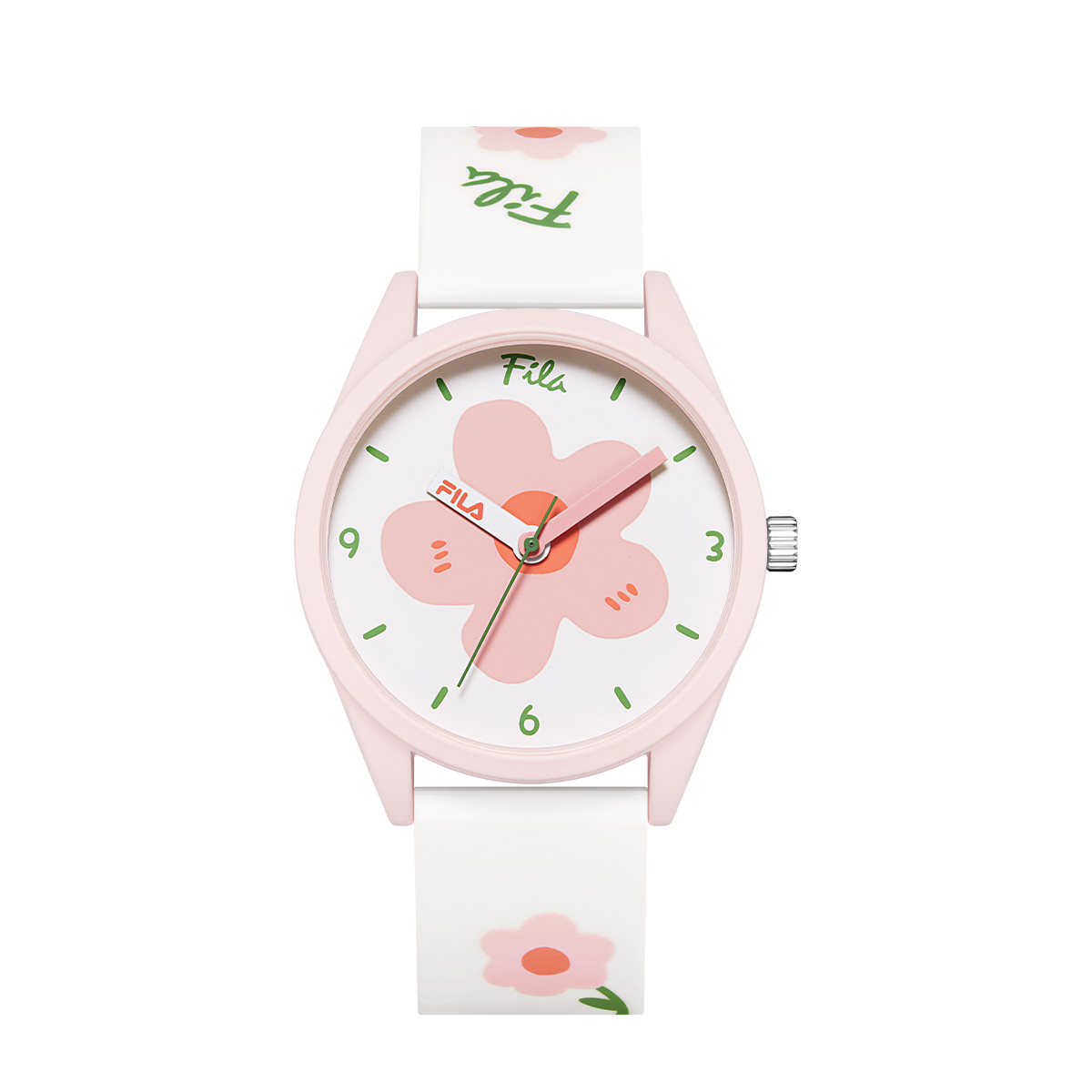 

FILA Часы 6485 Collection Wrist Watch Quartz Movement Silicone Strap 43mm Blue Dial Women's Watch, White Dial FLM38-6465-001
