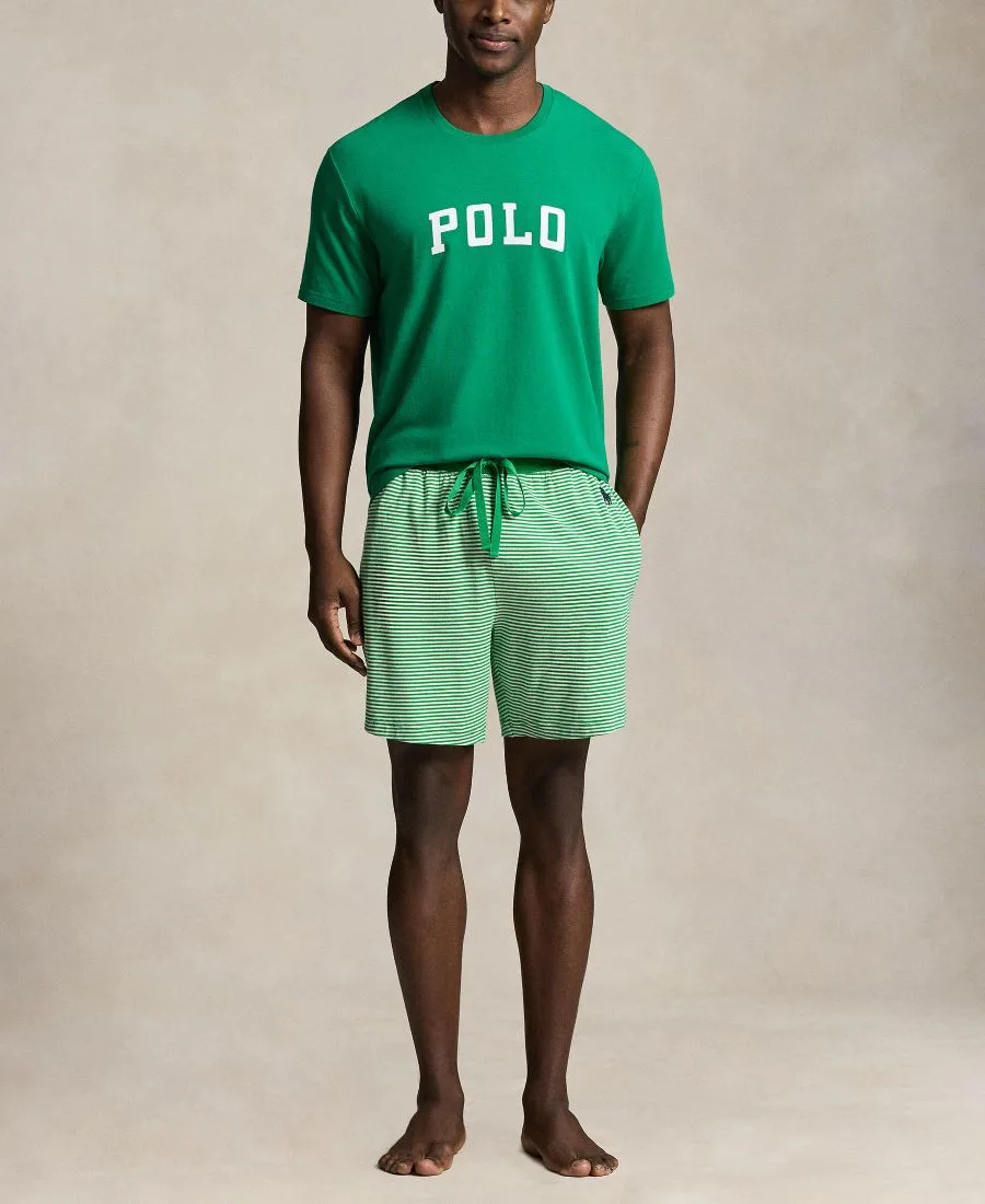 Мужские пижамные шорты в полоску Polo Ralph Lauren, billiard/белый tick stripe/cruise темно-синий polo player — фото 2