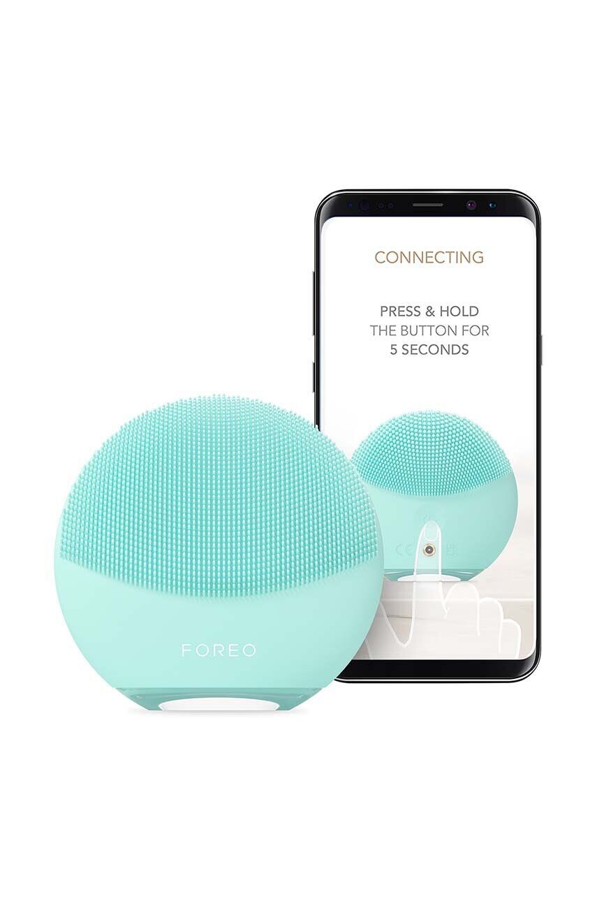 Двусторонний очищающий массажер для лица FOREO LUNA 4 Mini, цвет turchese — фото 4