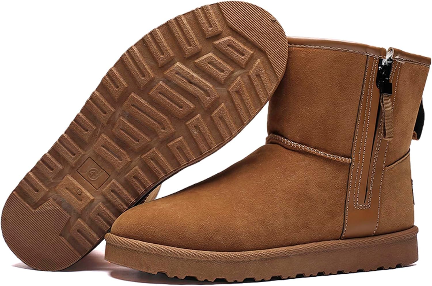 

Мужские зимние снежные ботинки DZBAJRQM с теплой флисовой подкладкой, удобные хлопковые ботинки с противоскользящей подошвой, для активного отдыха на улице, легкие повседневные ботинки для прогулок, коричневый