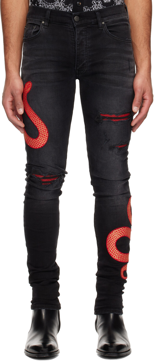 

Черные джинсы XO Snake AMIRI