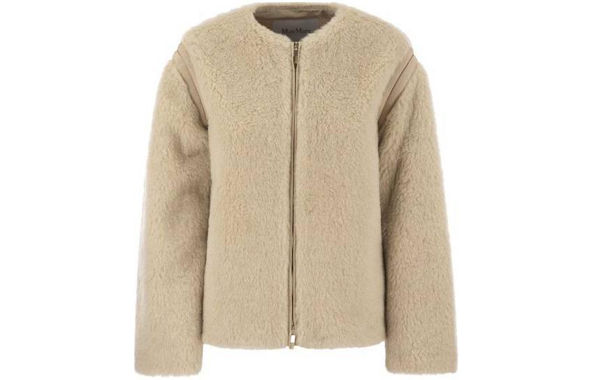 

Куртка Max Mara с круглым вырезом и застежкой-молнийй MaxMara, Camel, Бежевый, Куртка Max Mara с круглым вырезом и застежкой-молнийй MaxMara, Camel