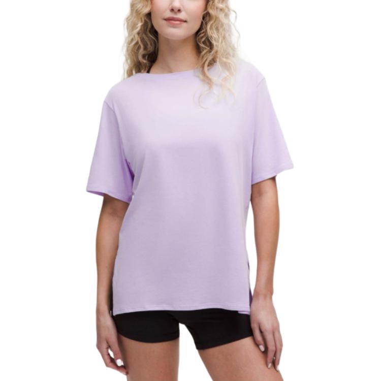 

Женская футболка свободного кроя Regular Lululemon, сиреневый cream, Фиолетовый, Женская футболка свободного кроя Regular Lululemon, сиреневый cream