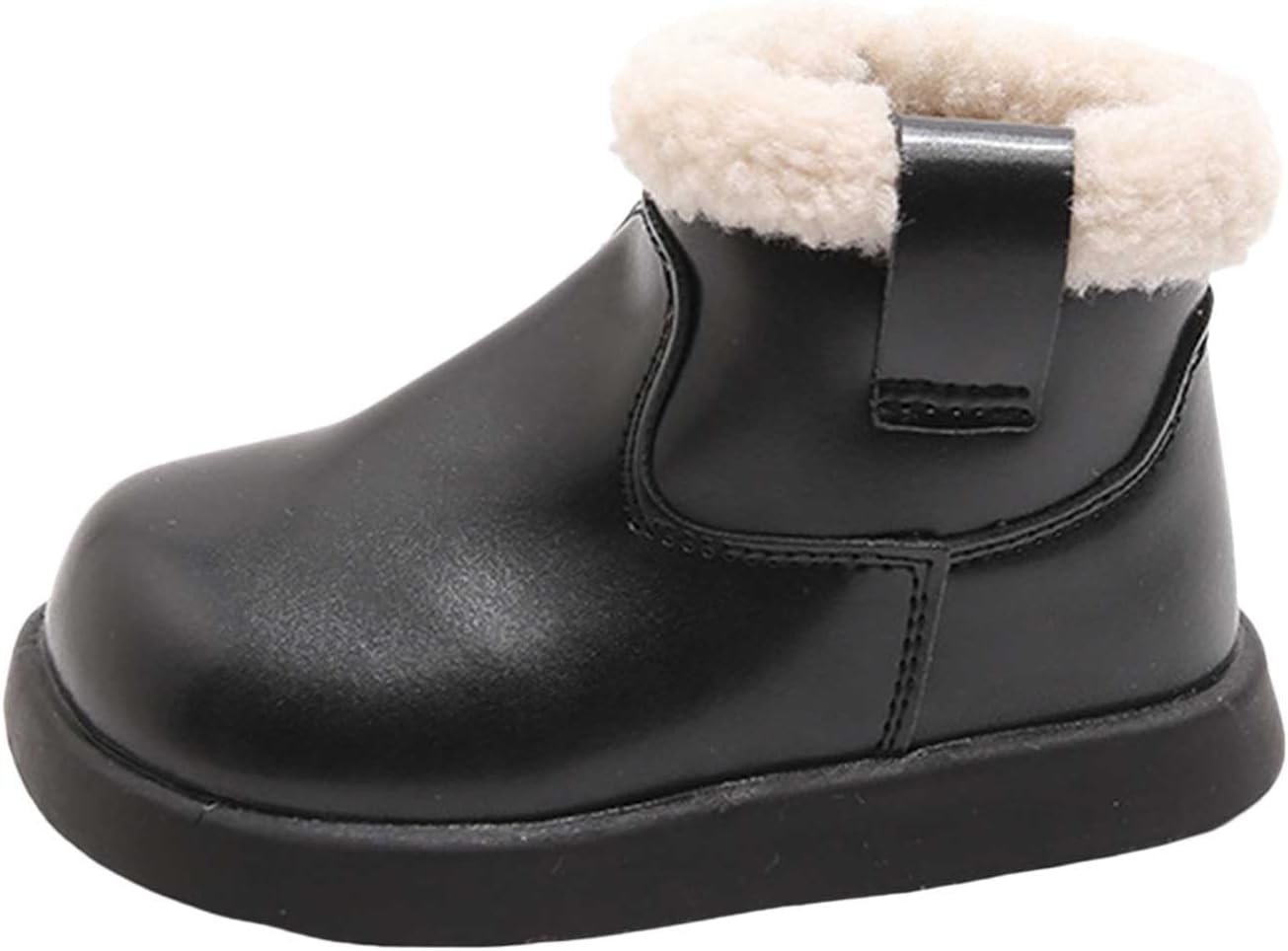 

Детские Ботинки IWIHMIV для Девочек, Укороченные Ботильоны на Платформе, Хлопковые, Нескользящие, Удобные, Теплые Повседневные Ботинки для Малышей, Black