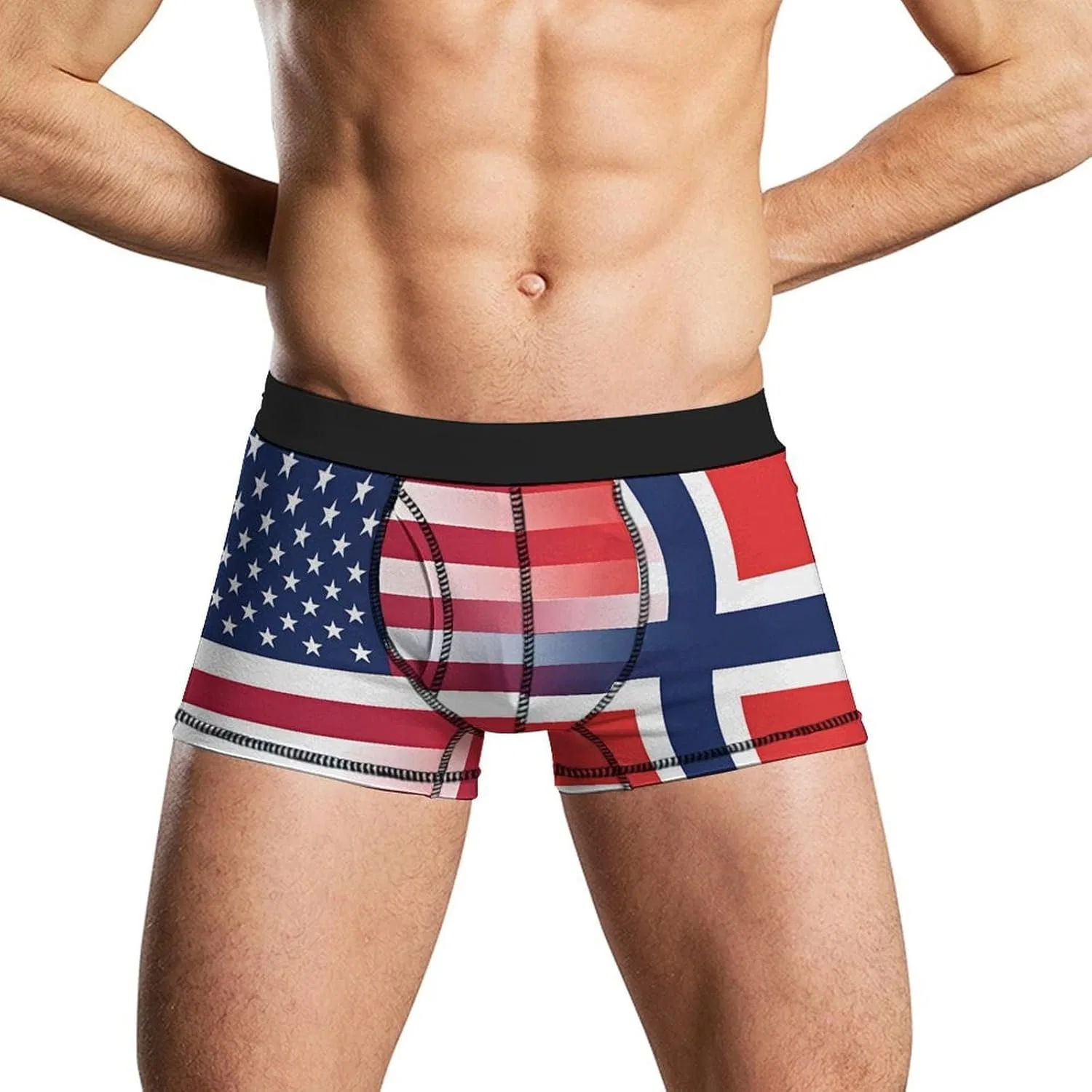 Боксеры мужские с флагами США и Норвегии, Style-27