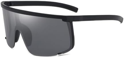 

Мужские солнцезащитные очки большого размера, солнцезащитные очки-щитки в полуободковой оправе для женщин, защитные очки с защитой от УФ-излучения UV400 MTZJH, Black-grey