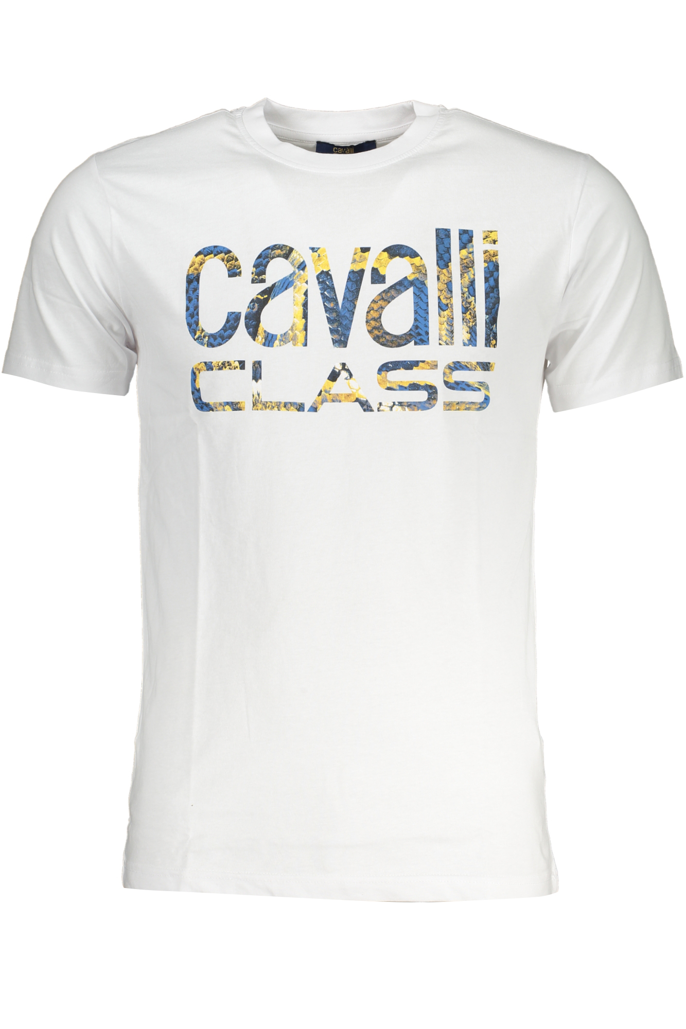

Мужская футболка Cavalli Class хлопковая со змеиным принтом, белый