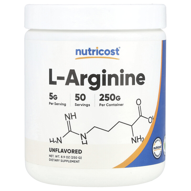 

Nutricost, L-аргинин, без добавок, 250 г (8,9 унции)