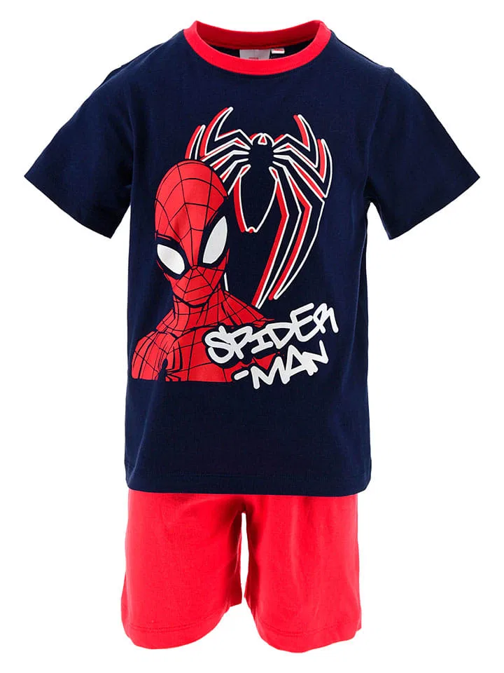 Пижама с графическим принтом Spiderman, темно-синий/красный